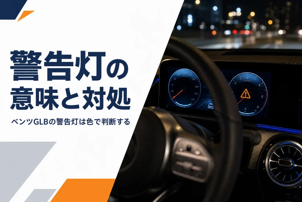 液晶メーターにオレンジ色の警告表示が点いた車内
