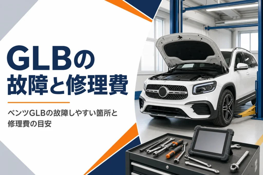 整備工場で点検を待つボンネットを開けたコンパクトSUV
